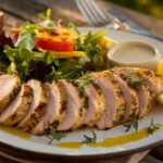 Thin sliced chicken breast seasoned and grilled to perfection