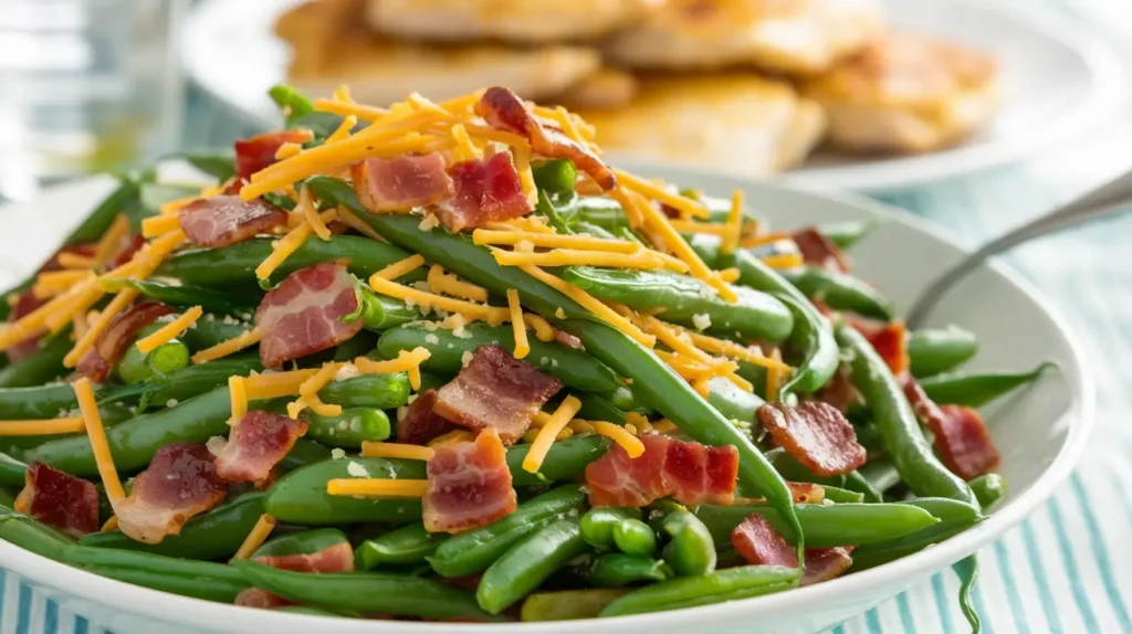 Bacon and Cheddar Green Bean Salad