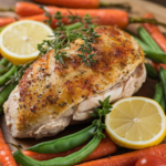 Juicy bone-in chicken breast roasted with herbs and spices