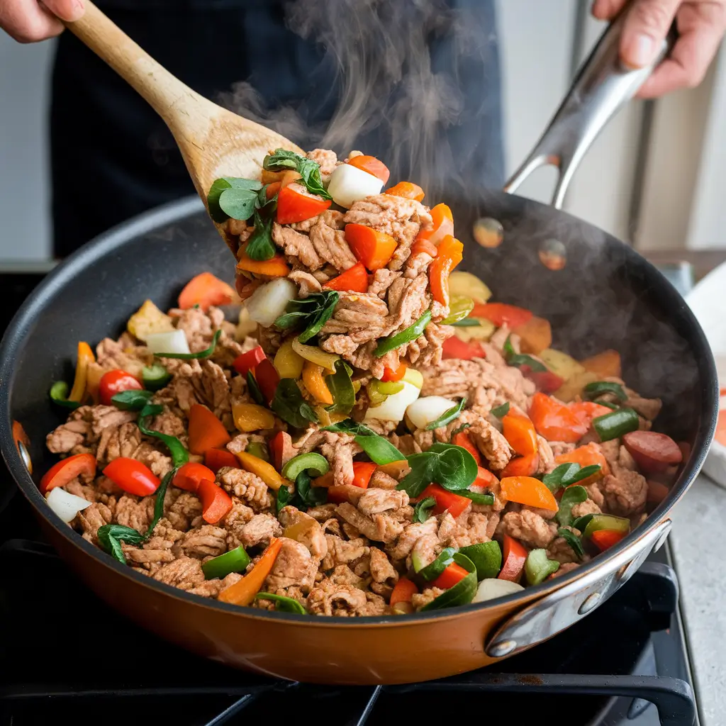 Combine and Serve Cajun Ground Chicken Skillet