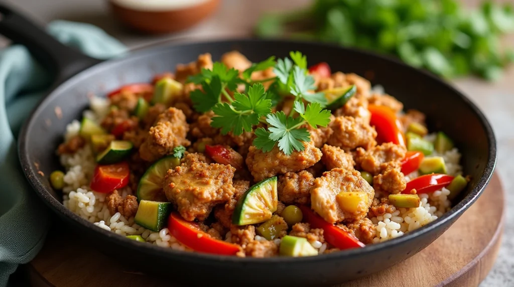 Cajun Ground Chicken Skillet Recipe – A Healthy Flavorful Delight.