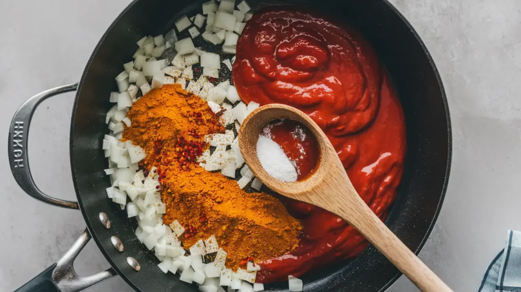 Making curry ketchup sauce for Chicken Curry Wurst.
German Chicken Recipes