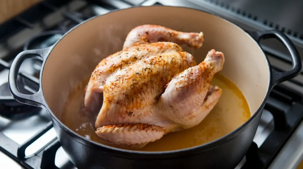 Sear the Chicken of the One-Pot German Chicken and Vegetables Recipe