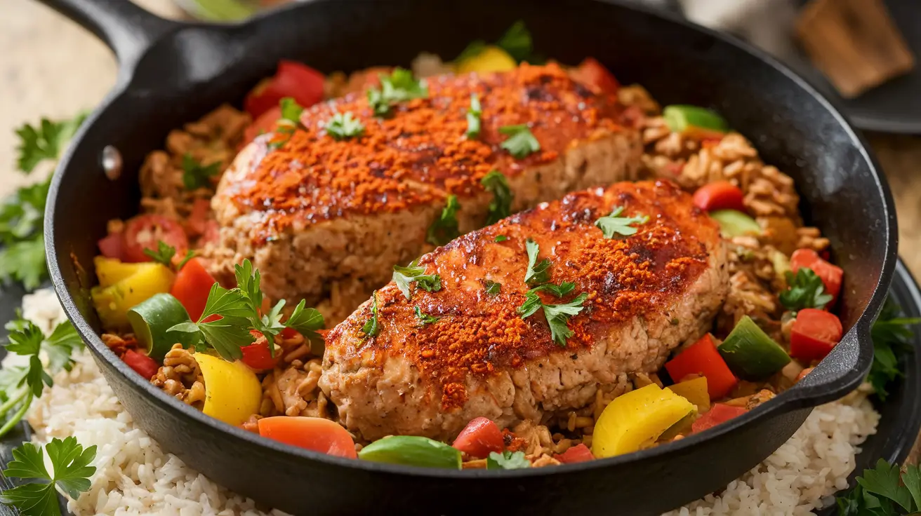 Spice Cajun Ground Chicken Skillet Recipe