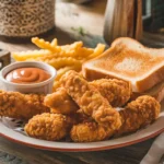 Cane’s Chicken with crispy fried chicken and signature sauce served on a plate.